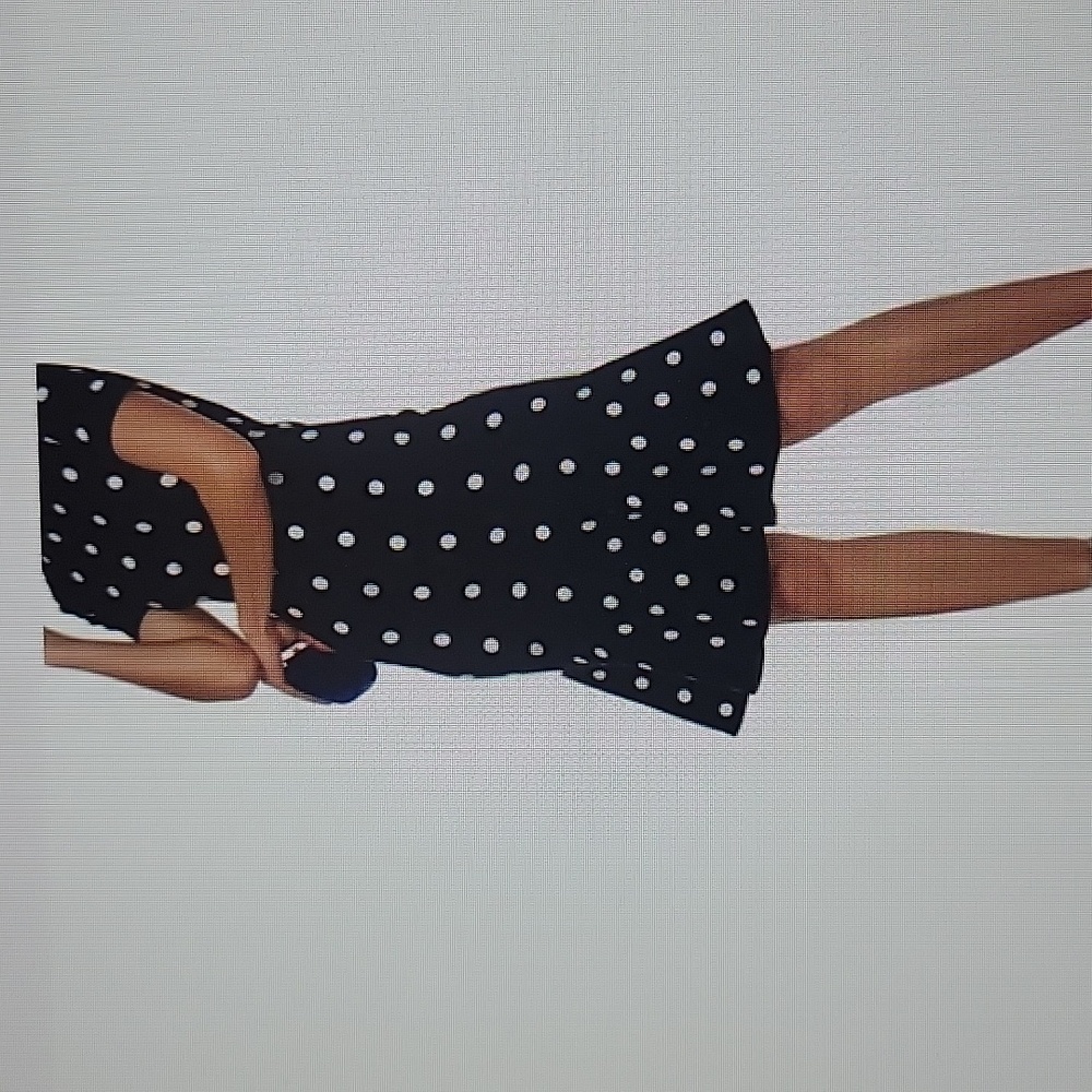 Milly M black white polka dot fluted dress